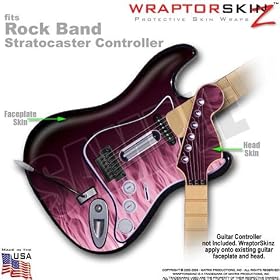 Fire Pink WraptorSkinz Skin fits Rock Band Stratocaster Guitar for Nintendo Wii, XBOX 360, PS2 & PS3 (GUITAR NOT INCLUDED)