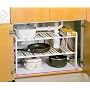Under Sink Storage Shelf- Large- Customizable- Goes Around Drainpipes. For Kitchen or Bathroom