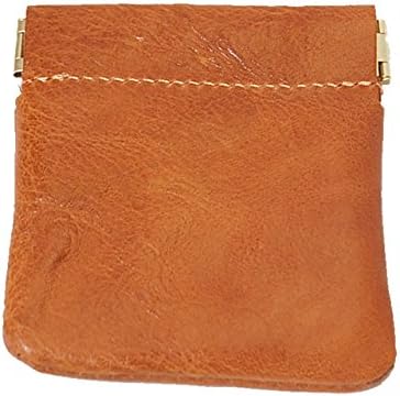 Nep Men's Made in Japan Tochigi Leather One Touch Change Purse with Clasp 20182 Camel