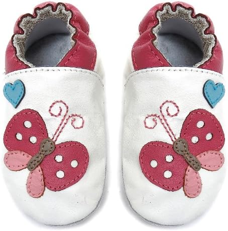 Momo Baby Infant Flutter White Soft Sole Leather Shoes - 0-6 Months1-2.5 M US Infant