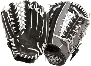 Louisville Slugger 12.5-Inch FG Omaha Select Baseball Infielders Gloves, Black/Grey, Left Hand Throw