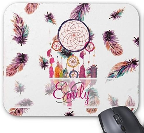 Monogram Hipster Watercolor Dreamcatcher Feathers Mouse Pad