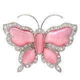 Butterfly Pink Mother-Of-Pearl C.Z. Diamond Pin/Pendant