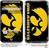 iPod Touch 2G & 3G Skin and Screen Protector Kit - Iowa Hawkeyes Herky Gold on Black