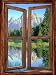 Mountain Cabin Window #1 Peel & Stick Wall Mural 36 Inches Wide X 48 Inches High