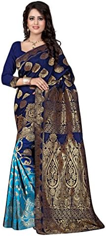 Shree Sanskruti Tassar Silk Saree &amp; Unstitched Blouse Piece,Free Size