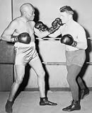 1945 JACK JOHNSON BOXING POSE W/ STEVE DUDOS PHOTO