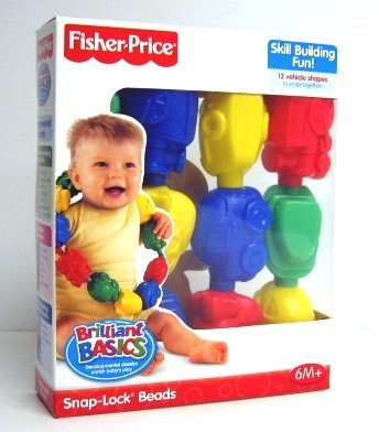 Childrens Toyshop  Toys : Fisher-Price Brilliant Basics: Snap-Lock Beads - Vehicle Shapes