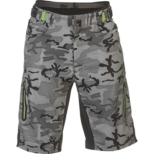 Zoic men s ether cycling shorts, grey camo, xx-large