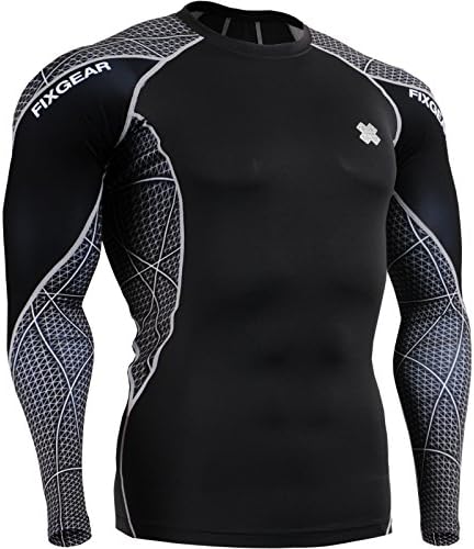 Fixgear Men's Compression Shirt Long Sleeve Medium Grey