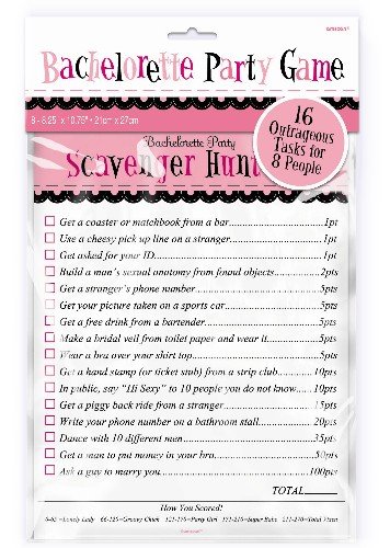 Bachelorette Party Scavenger Hunt Game