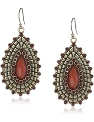Lucky Brand Carnelian Colored Beaded Teardrop Earrings