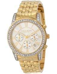 Akribos XXIV Womens AK587YG Ultimate Crystal Chronograph Stainless Steel Bracelet Watch