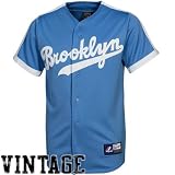 MLB Majestic Brooklyn Dodgers Cooperstown Throwback Jersey - Light Blue (Large)