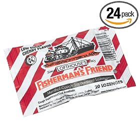 Fisherman's Friend Low Sugar Cherry  Cough Suppressant Lozenges, 20-Count Bags (Pack of 24)