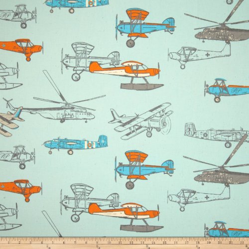 Premier Prints Vintage Air Mandarin/Natural Fabric By The Yard