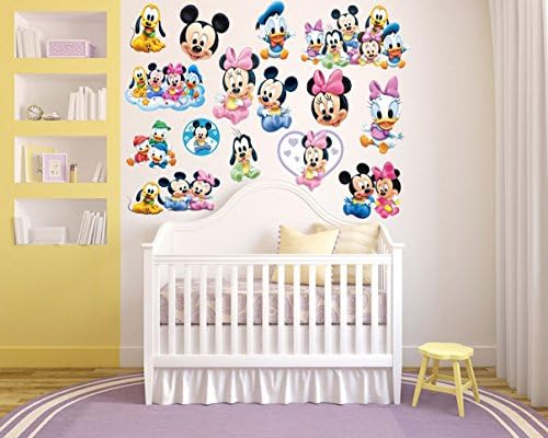 RaeSponsive Mickey Mouse Clubhouse and Minnie Mouse Wall Room Decor Decal for Baby Nursery