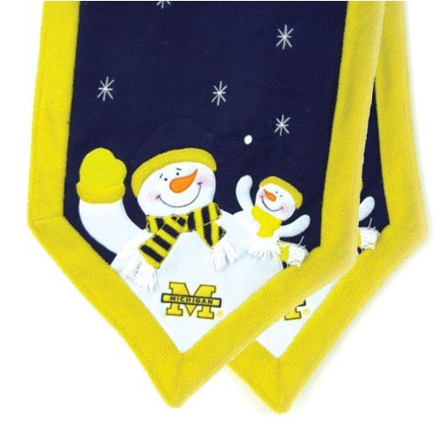 Michigan Wolverines Snowman Table Runner