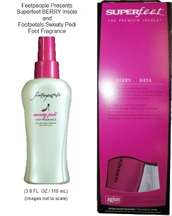 Superfeet BERRY Insole and Footpetals Sweaty Pedi Foot Fragrance Combo Deal by Feetpeople