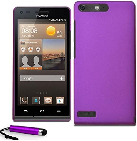 Huawei Ascend G6 Hybrid Hard Case Shell Cover Free Screen Protector & Stylus (Purple)