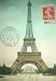 (20x28) Eiffel Tower Paris Postcard Decorative Decoupage Vintage Style Paper Poster Print