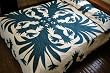 Bird of Paradise quilt, Forest green, King