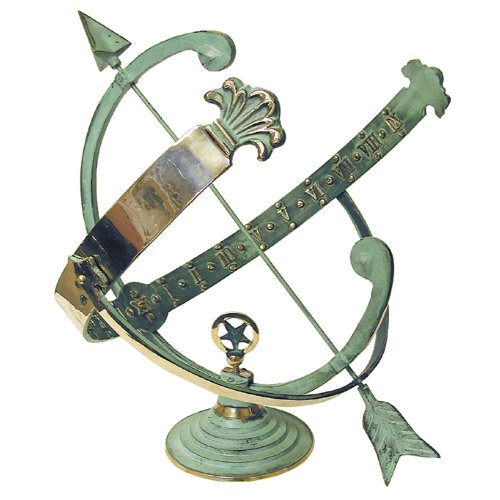 Rome RM1336 Polished Brass 18-Inch Diameter Armillary Sundial Rome RM1336 Polished Brass 18-Inch Diameter Armillary Sundial