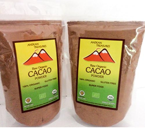 Andean Treasures Raw Organic Vegan Cacao Powder 8 oz (pack of 2)