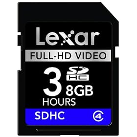 Lexar SDHC 8 GB Class 4 Full-HD Video Flash Memory Card LSD8GBFSBNAHD