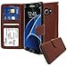 Samsung Galaxy S7 Edge Wallet Case, Bastex Shiny PU Leather Brown Flip Wallet Credit Card Cover for Samsung Galaxy S7 Edge