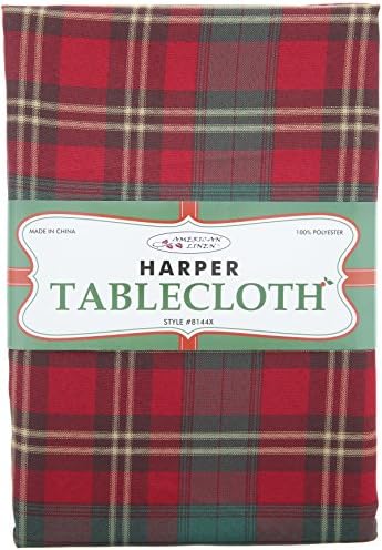 American Linen Harper Tablecloth Christmas Plaid (60'x 84')
