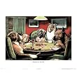 C.M. Coolidge Bold Bluff Dogs Playing Poker Art Print Poster - 19x13