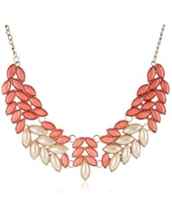 Pearl-Tone and Faceted Beads Statement Necklace, 18"