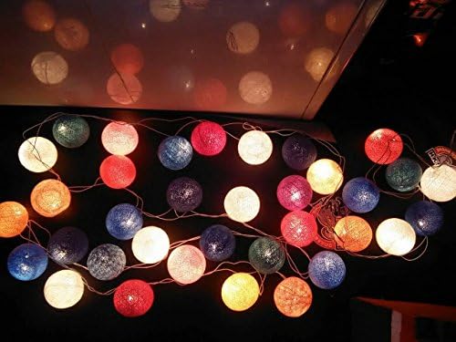 Christmas Decor 20 X Red Tone Mix Cotton Ball String Light Decor Home Living Room Patio Wedding Light Display