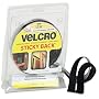 Velcro Sticky-Back Hook and Loop Fastener Tape with Dispenser, 0.75 Inches x 5 Feet Roll, Black (90086)