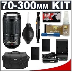 Nikon 70-300mm f 4.5-5.6G ED-IF AF-S VR [Vibration Reduction] Zoom Nikkor Lens + 2 Spare... by Nikon