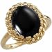 14Kt Yellow Gold Wavy Genuine Oval Cabochon Onyx Ring