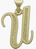 10 Karat Yellow Gold Fancy Initial U Pendant