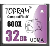 TOPRAM 32GB 32G CF CompactFlash Memory Card 600X Extreme Fast UDMA 6 RAW