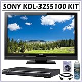 Sony Bravia S-Series KDL-32S5100 32-Inch 1080p LCD HDTV + DVD Accessory Kit