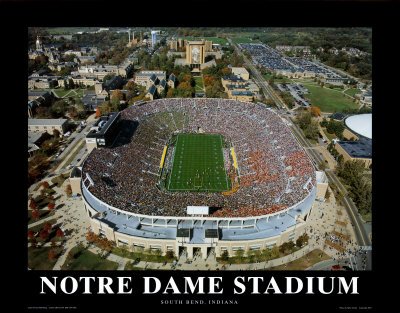 Notre Dame Stadium, South Bend, Indiana by Mike Smith - 22 x 28 inches - Fine Art Print / Poster Art Poster Print, 28x22