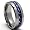 8MM Dome Tungsten Carbide Ring Wedding Band W/ Blue Carbon Fiber Inlay Size 7.5