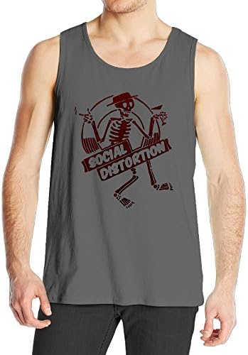XKUN Men's Rock Punk Heavy Metal Social Band Tank Top DeepHeather