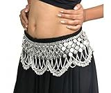 Dancers World HEAVY Silver Toned Metal Tribal Jingly Belly Dance Dancing Costume Hip Coin Belt