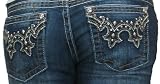 Miss Me Women's Split Fleur de Lis Boot Cut Jeans