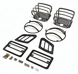 Rugged Ridge Black Chrome Trim Accessories for Jeep Euro Light Guard Kit Jeep Wrangler 1997 to 2002 (TJ) Includes Taillight, Headlight, and Side Marker Lamp Guards