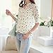 Shouhengda Women Long Sleeve Chiffon Blouse Floral Printed Button Shirts