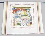 Catstudio Hand-Embroidered Dish Towel - New York State
