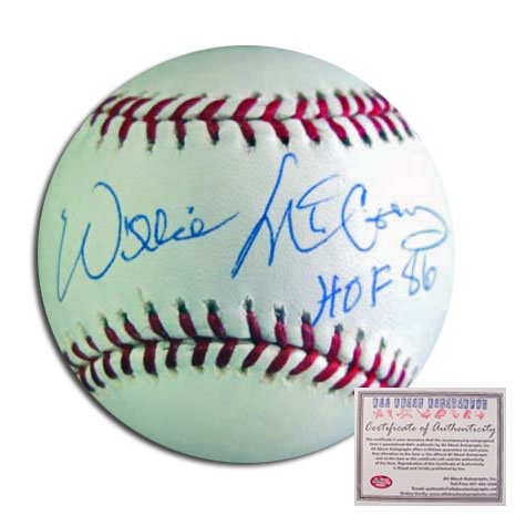 Willie McCovey San Francisco Giants MLB Hand Signed Rawlings MLB Baseball with HOF 86 Inscription