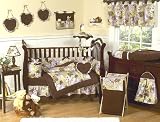 JoJo Designs 9-Piece Baby Crib Bedding Set - Julianna Purple, Green and Chocolate